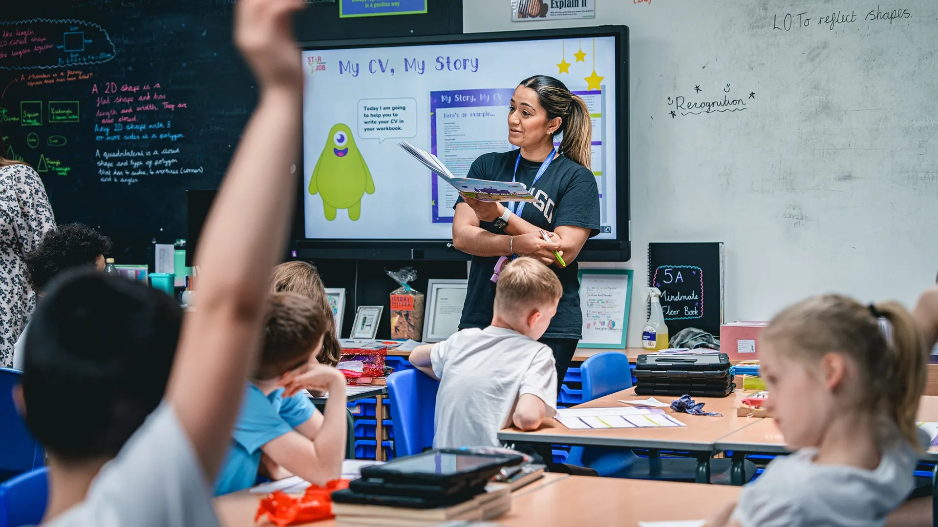 Teacher talking to her class